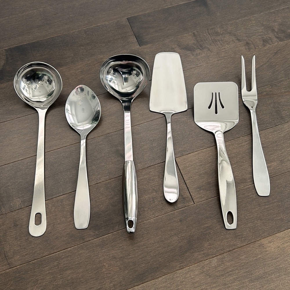 Kitchen Cooking Utensil Set, Stainless Steel High Quality Tools, Food Prep Serve